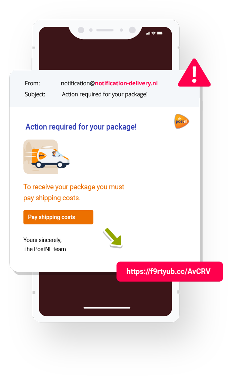 Phishing mail voorbeeld